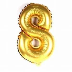 BALAO METALIZADO NUMEROS 40CM DOURADO